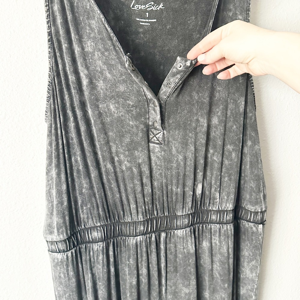 TORRID Love Sick Gray Acid Wash Sleeveless Hooded Jumpsuit Women's Plus Size 1X - Picture 4 of 12